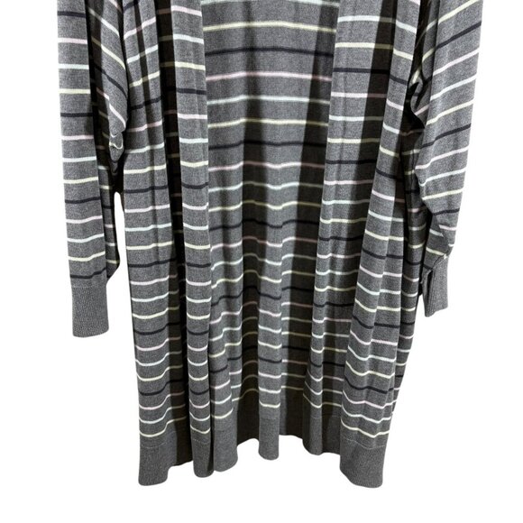 Torrid Gray Striped Open Front Cardigan Duster Sweater Women's Plus Size 5X - Picture 4 of 8